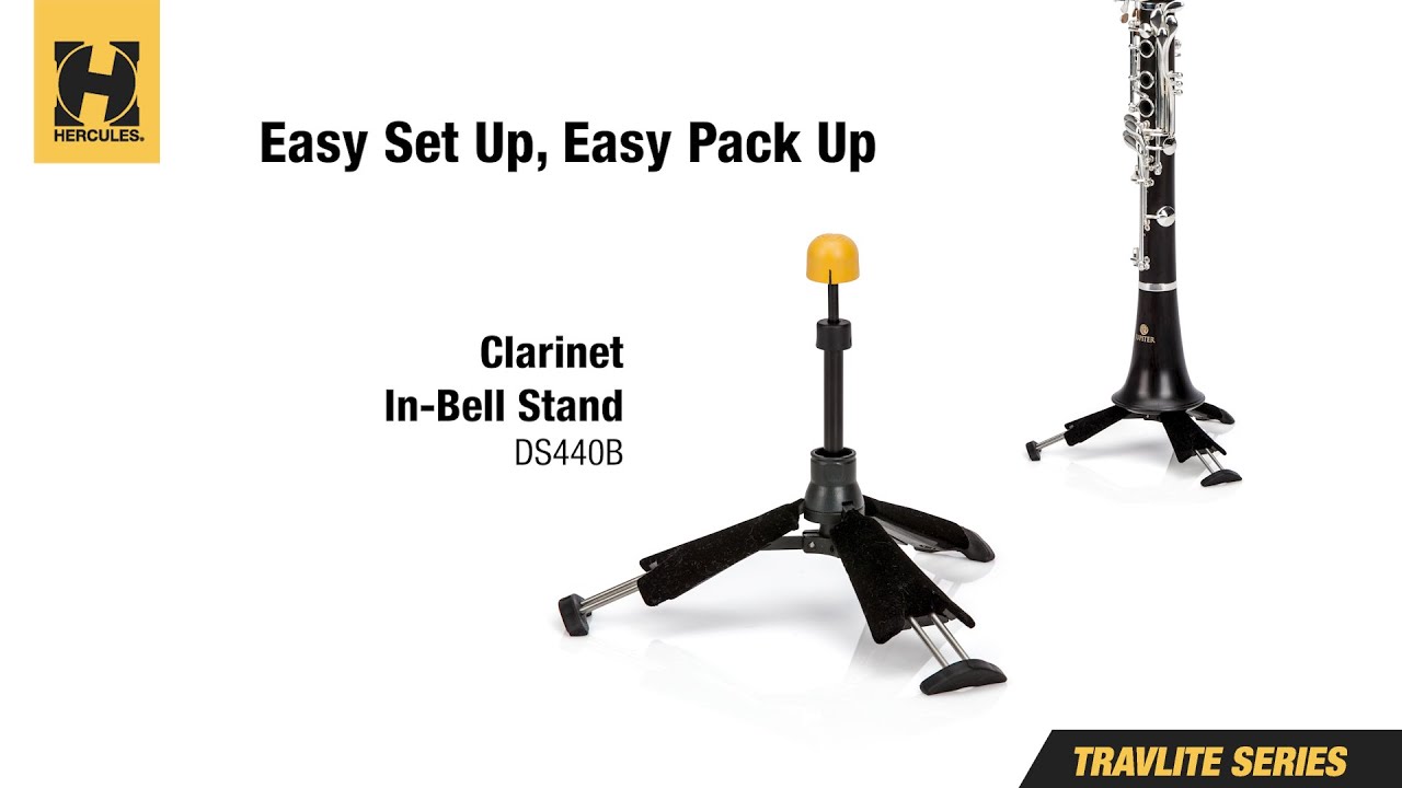 Hercules DS440B Clarinet Stand Easy Set Up Easy Pack Up! (Full length)